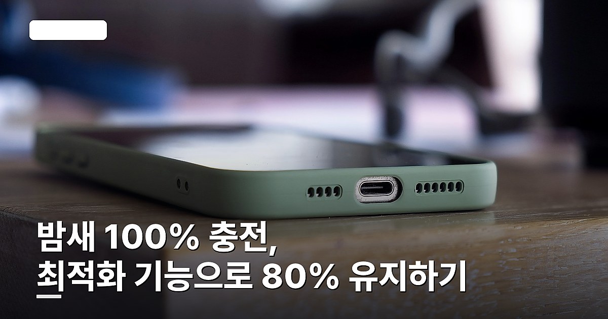 밤새 100% 충전, 최적화 기능으로 80% 유지하기